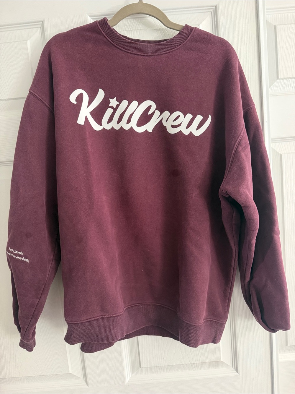Kill Crew Maroon Crewneck Sweatshirt with White Logo